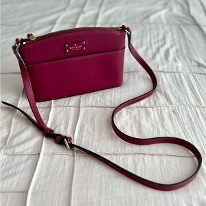 Kate Spade New York Pebbled Leather Crossbody – Plum Purple